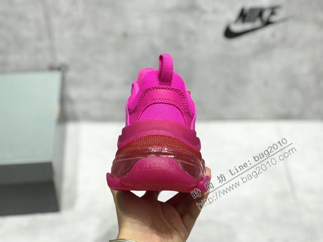 Balenciaga經典款男女鞋 巴黎世家頂級版本Triple S厚底氣墊大底LOGO老爹鞋 Balenciaga情侶款老爹鞋  hdbl1268